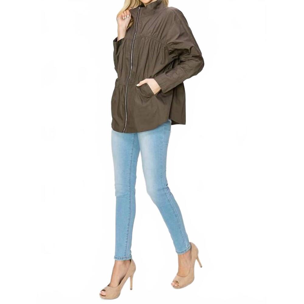 NEW JOH jaelle cotton poplin light weight jacket in dark olive - Picture 6 of 9